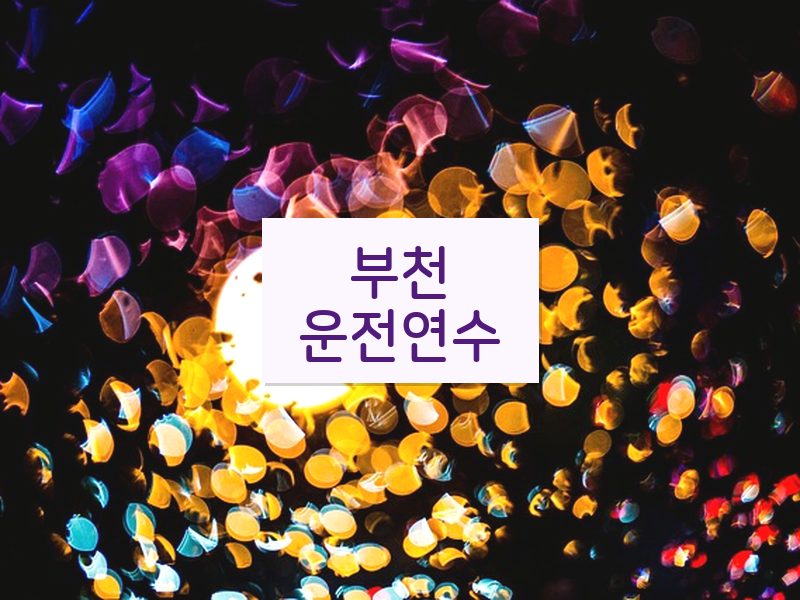 부천운전연수 후기
