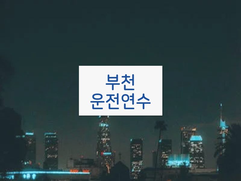 부천운전연수 후기