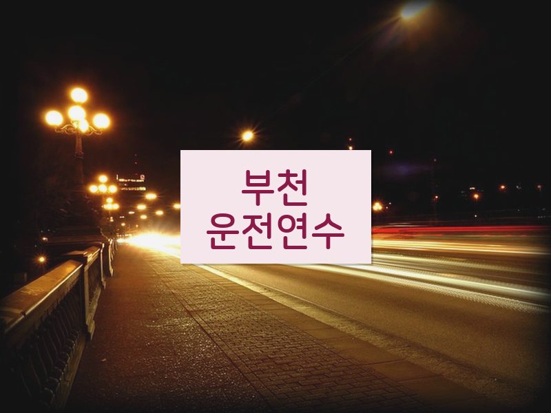 부천운전연수 후기