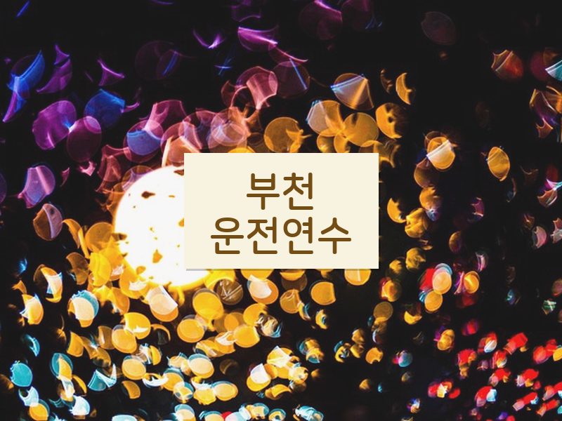 부천운전연수 후기