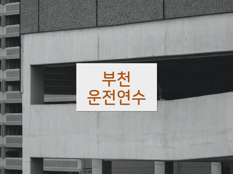 부천운전연수 후기