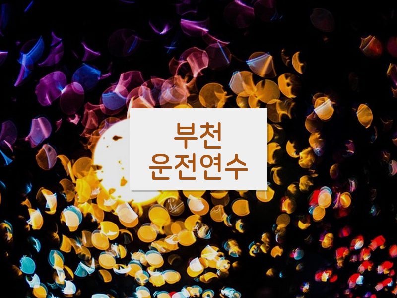 부천운전연수 후기