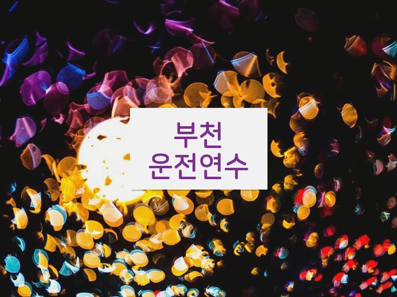 부천운전연수 후기