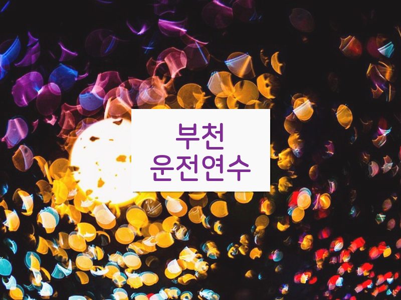 부천운전연수 후기