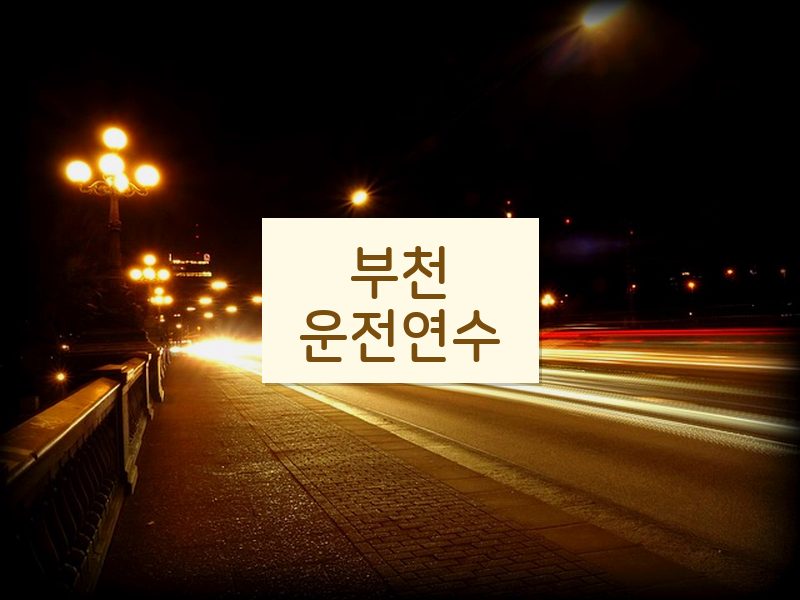 부천운전연수 후기