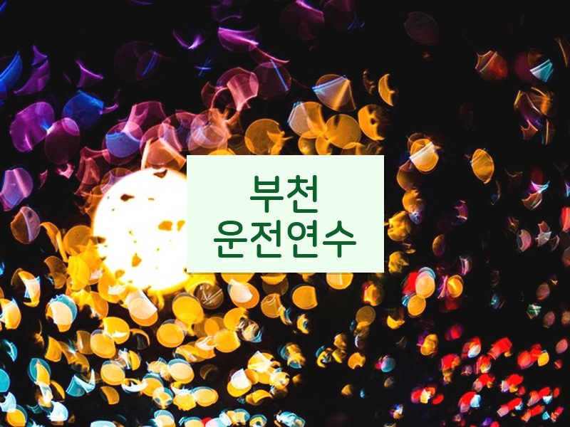 부천운전연수 후기