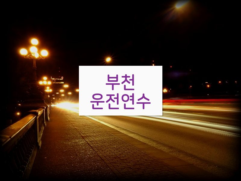 부천운전연수 후기