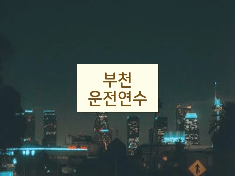 부천운전연수 후기