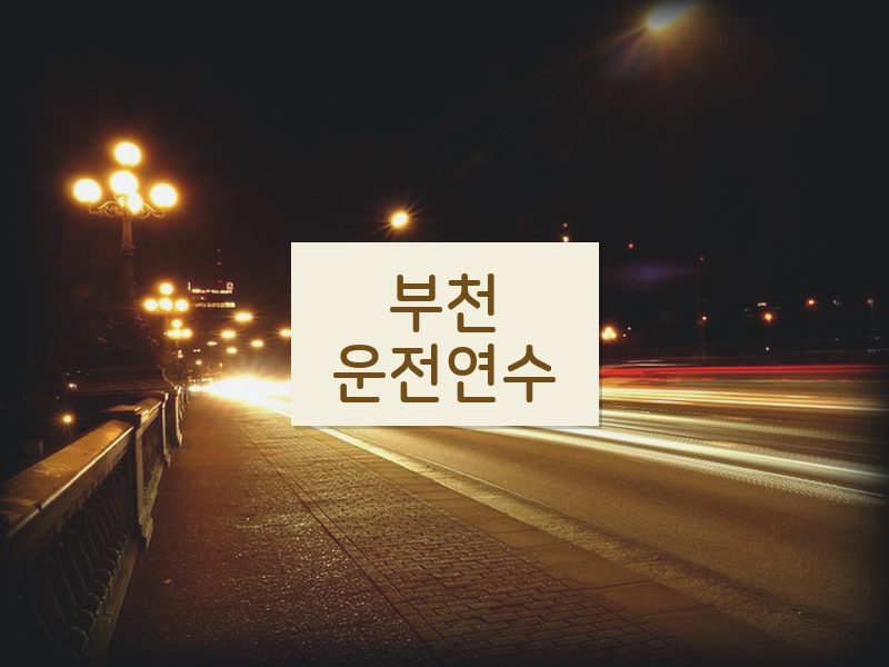 부천운전연수 후기