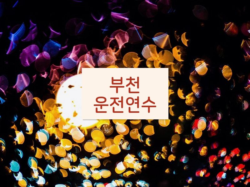 부천운전연수 후기