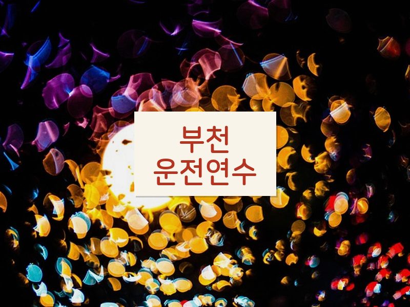 부천운전연수 후기