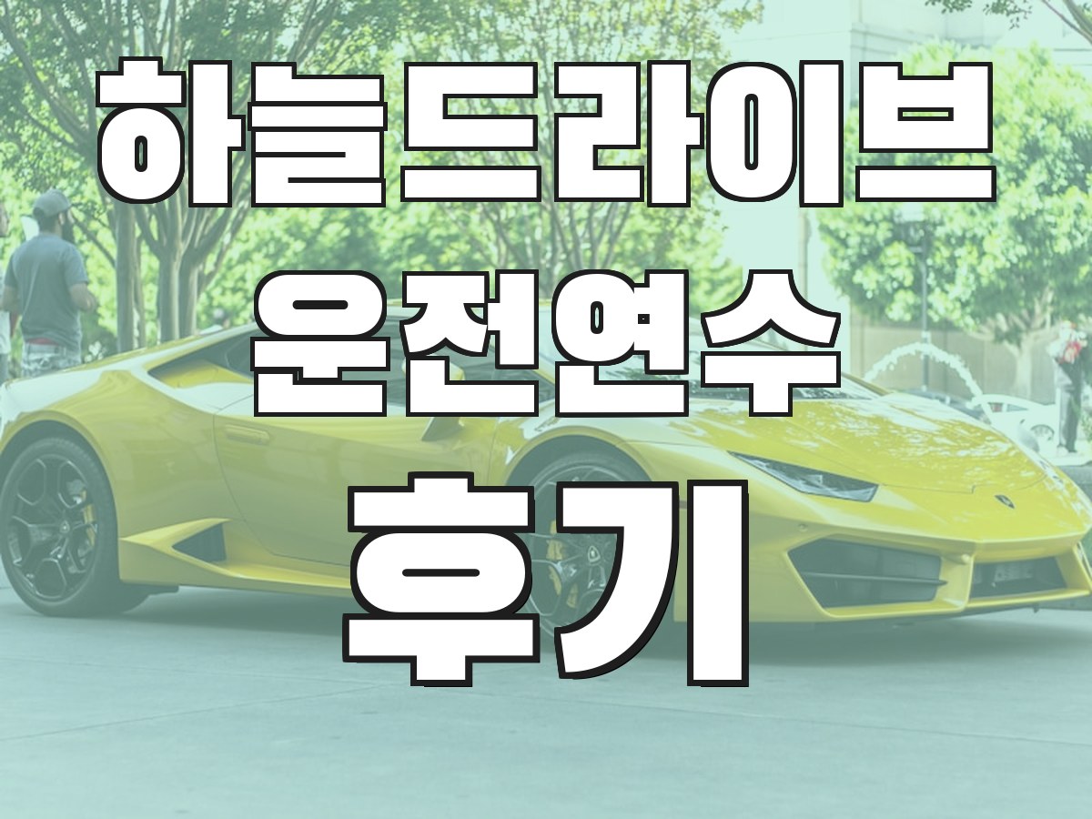 하늘드라이브 운전연수 후기 - 실제 수강생 후기
